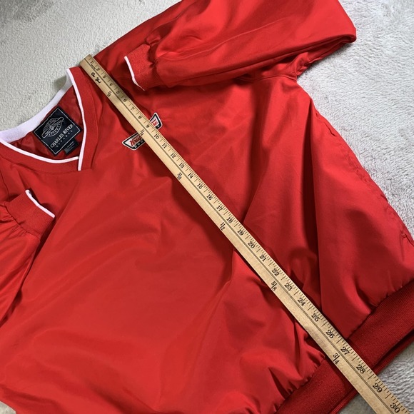 Vintage Krispy Kreme Jacket Mens XL Red V Neck Windbreaker Charles River Apparel - Picture 7 of 10